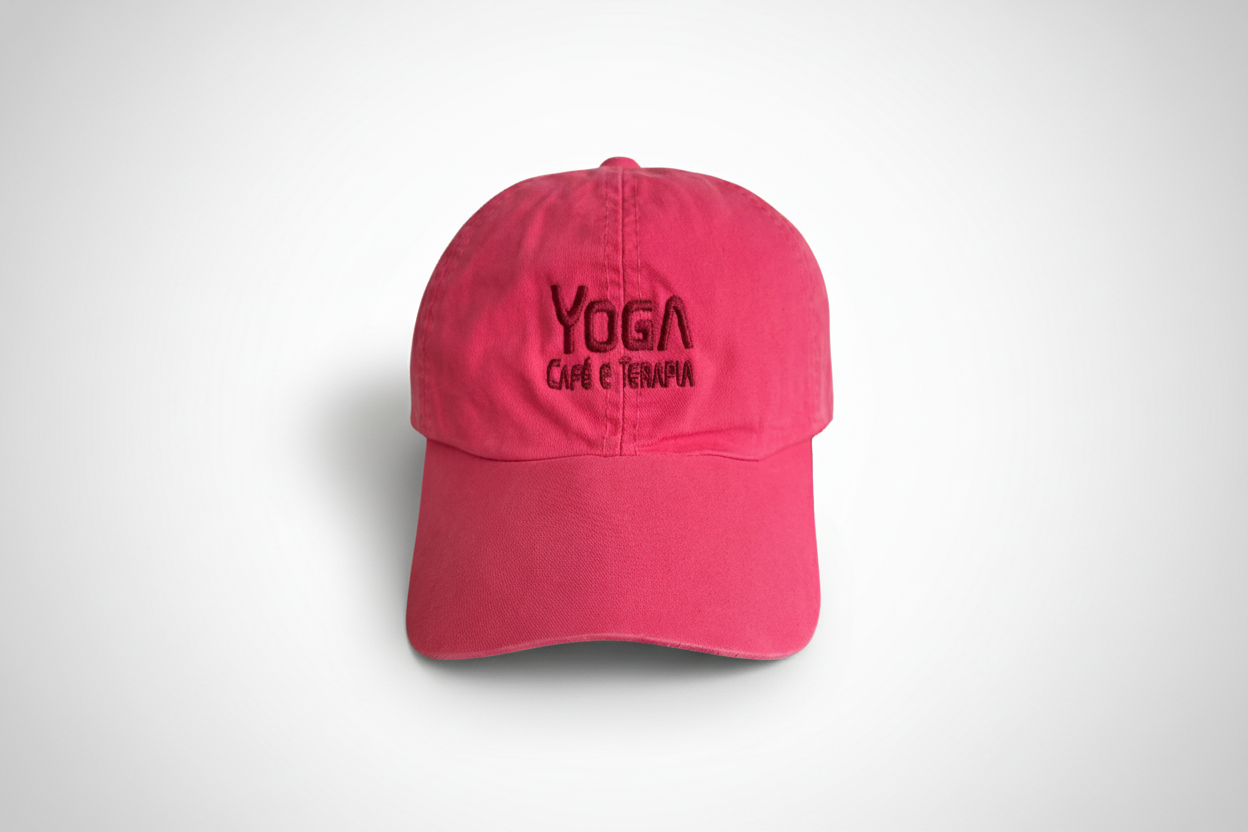 Boné Café Yoga e Terapia Rosa