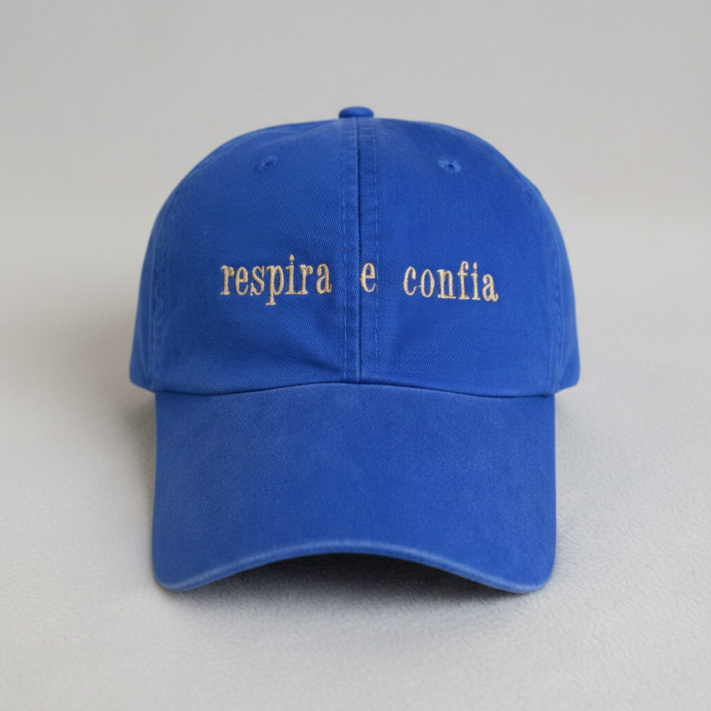 Boné Respira e Confia azul