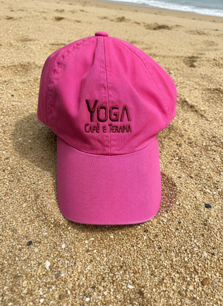 Boné Café Yoga e Terapia Rosa