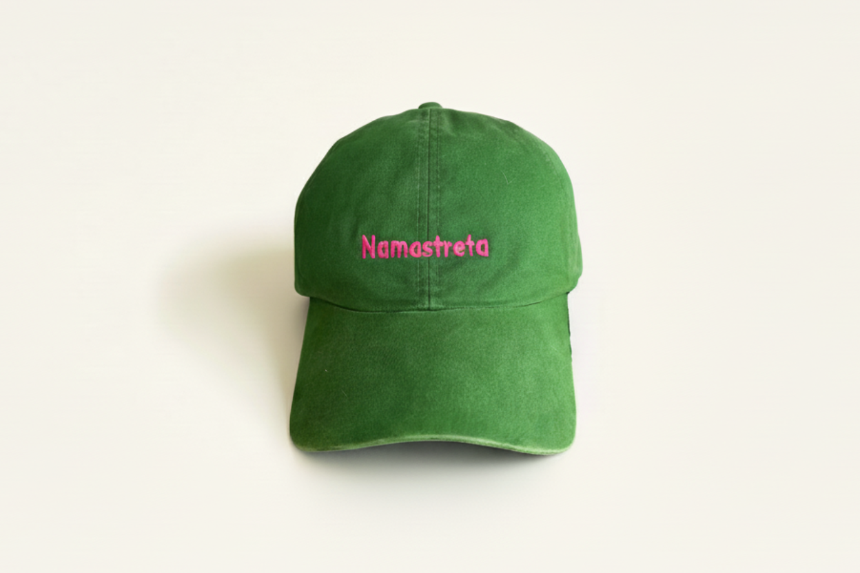 Boné Namastreta verde com rosa