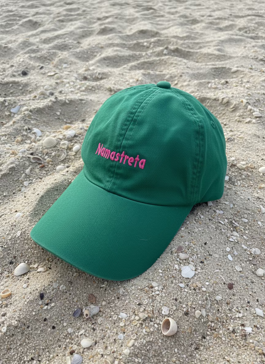 Boné Namastreta verde com rosa